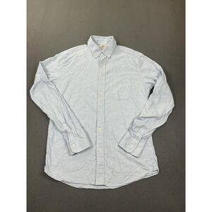 Faherty Shirt Mens Small Blue Solid Woven Long Sleeve Button Up Casual